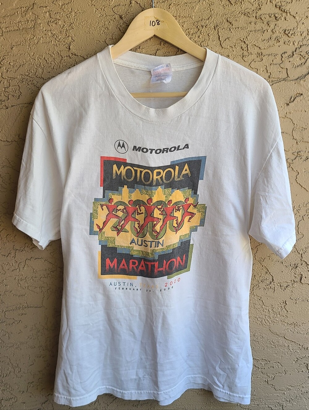 Men's sz L 2000's Austin Marathon "Motorola" Shirt